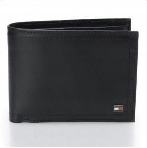 Portfel Tommy Hilfiger męski czarny na bilon banknoty karty i dokumenty skórzany