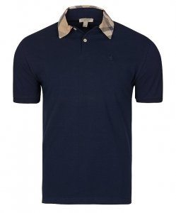 Burberry koszulka polo polówka męska Slim Fit granatowa z kołnierzykiem