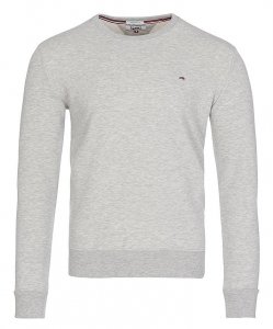 Bluza Tommy Jeans męska szara wkładana przez głowę bawełniana