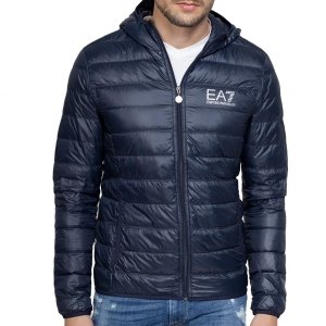 Emporio Armani EA7 kurtka męska przejściowa jesienna granatowa z kapturem