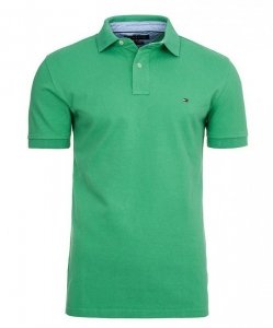 Polówka polo Tommy Hilfiger męska zielona bawełniana