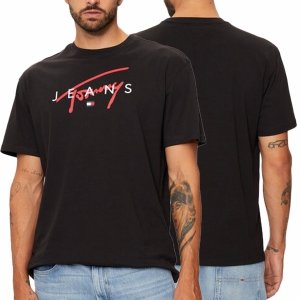 T-shirt Tommy Jeans koszulka męska z okrągłym dekoldem czarna