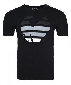 T-shirt Armani Jeans logo koszulka męska czarna bawełniana duże logo