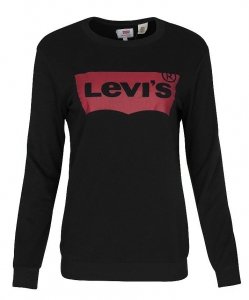 Bluza damska Levi's Levis czarna bawełniana duże logo