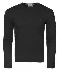 Longsleeve koszulka Tommy Jeans Slim Fit na długi rękaw męska czarny