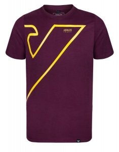 T-shirt Armani Jeans duże logo koszulka męska fioletowa bawełniana