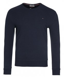 Bluza Tommy Jeans męska granatowa wkładana przez głowę bawełniana