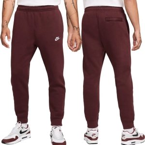 Nike dresowe spodnie sportowe męskie bordowe