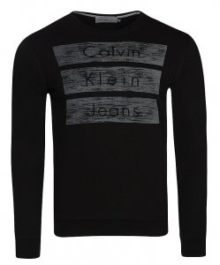 Bluza Calvin Klein męska czarna duże logo bawełniana