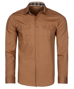 Burberry koszula męska Slim Fit brązowa elegancka 