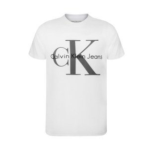 T-shirt koszulka Calvin Klein Jeans męska z okrągłym dekoldem biały