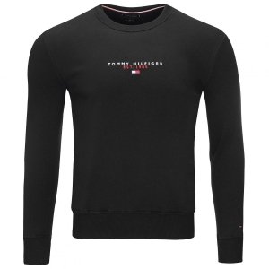 Bluza Tommy Hilfiger męska czarna wkładana przez głowę bawełniana