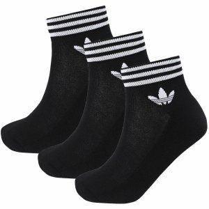Skarpety 3 pary Adidas Trefoil za kostkę czarne