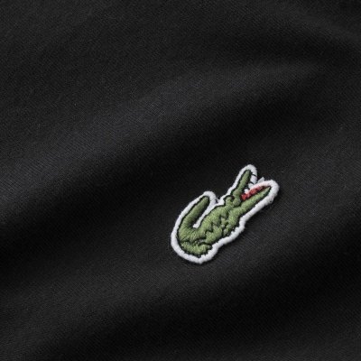 T-shirt koszulka Lacoste damska czarna z dekoldem V  bawełniana