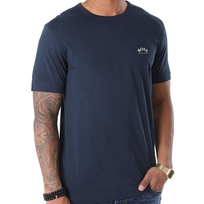 Hugo Boss t-shirt koszulka na krótki rękaw męska granatowa logo na piersi