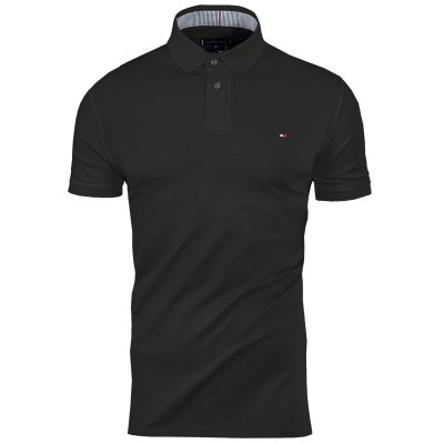 Polówka polo Tommy Hilfiger męska czarna Regular Fit małe logo bawełniana