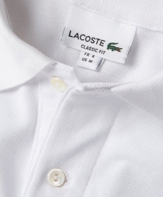 Polo polówka Lacoste męska biała z kołnierzykiem