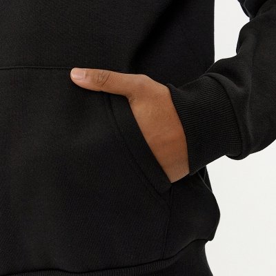 Bluza Tommy Jeans męska czarna kangurka z kapturem 