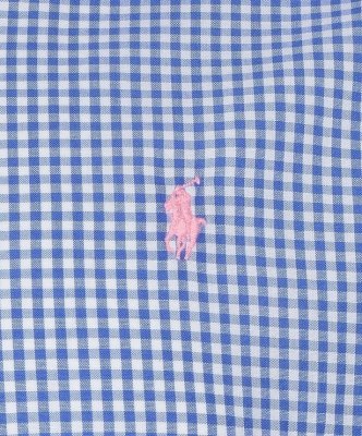 Koszula męska Ralph Lauren w kratkę bawełniana niebieska