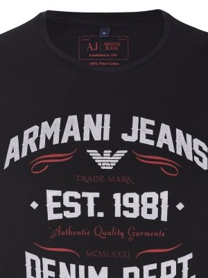 T-shirt Armani Jeans logo koszulka męska czarna bawełniana