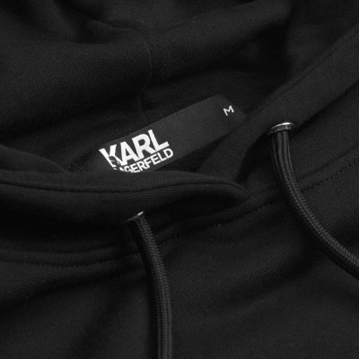 Bluza Karl Lagerfeld męska z kapturem czarna bawełniana złote logo