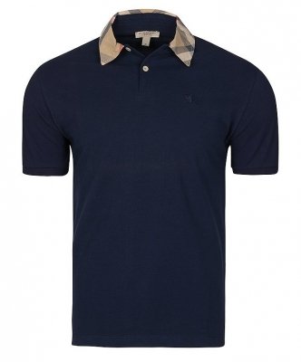 Burberry koszulka polo polówka męska Slim Fit granatowa z kołnierzykiem