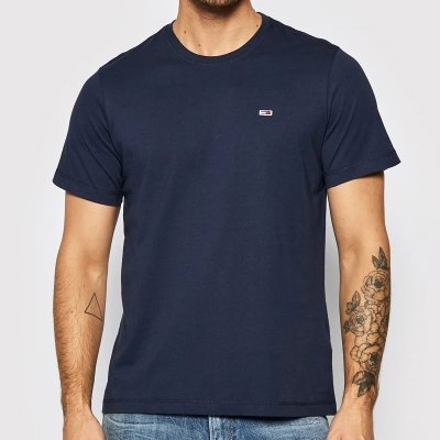 T-shirt Tommy Jeans koszulka męska z okrągłym dekoldem granatowa