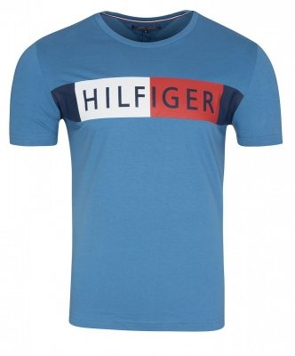 T-shirt Tommy Jeans koszulka męska z okrągłym dekoldem niebieska