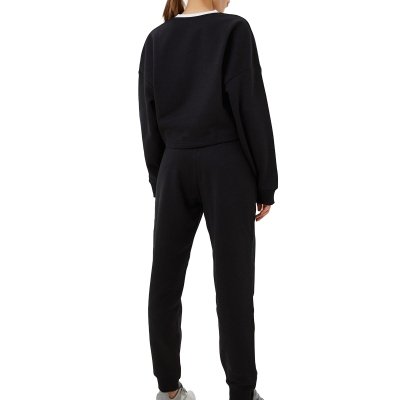 Reebok komplet dresowy bawełniany damski spodnie bluza czarny