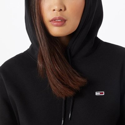 Bluza Tommy Jeans damska kangurka z kapturem czarna