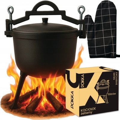 Garnek żeliwny 8 litrów idealny na ognisko kociołek