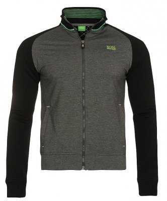 Komplet dresowy spodnie bluza Hugo Boss męski grafitowy bluza ze stójką