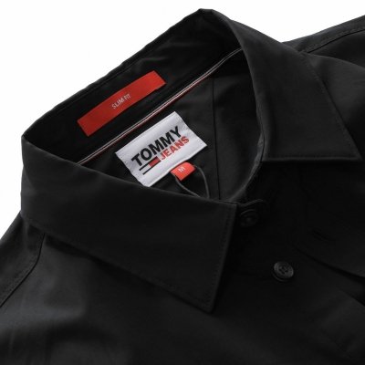 Koszula czarna Tommy Jeans Slim Fit męska logo