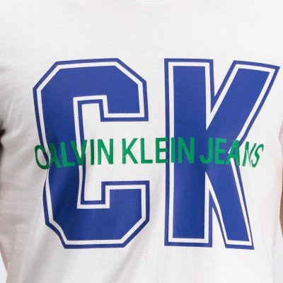 Calvin Klein Jeans t-shirt koszulka męska z okrągłym dekoldem biała