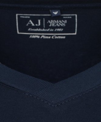 T-shirt Armani Jeans logo koszulka męska granatowa bawełniana