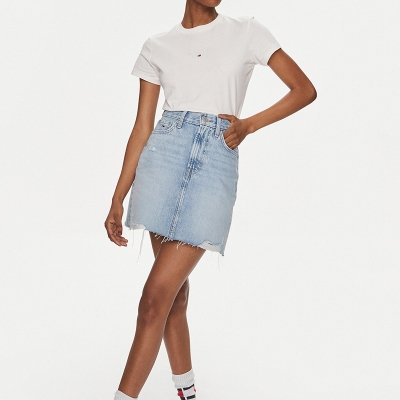 T-shirt Tommy Jeans koszulka bluzka damska kremowa
