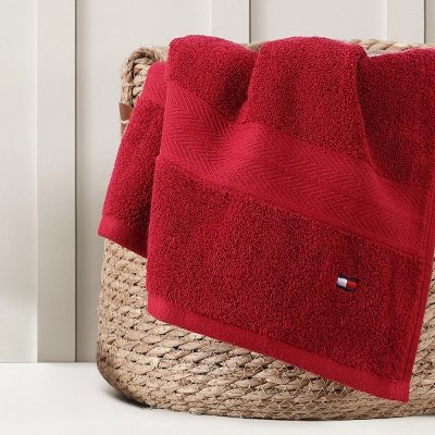 Ręcznik czerwony Tommy Hilfiger bawełniany