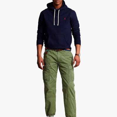 Bluza męska Ralph Lauren z kapturem bawełniana granatowa