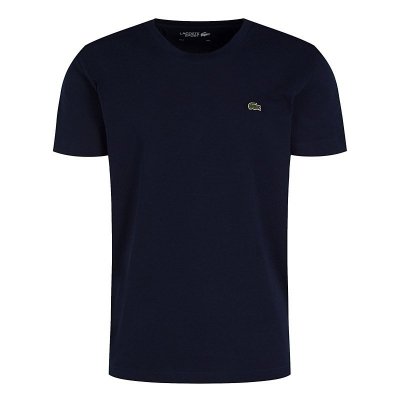 T-shirt koszulka Lacoste męska granatowa z okrągłym dekoldem bawełniana