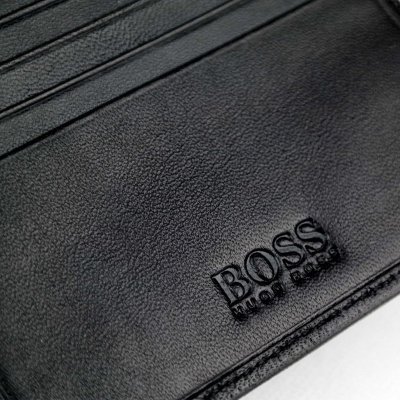 Portfel Hugo Boss Monist męski czarny na banknoty i karty skórzany