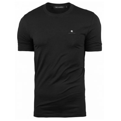 Karl Lagerfeld t-shirt koszulka czarna logo na piersi bawełniana