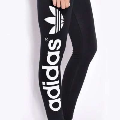 Legginsy Adidas damskie bawełniane czarne