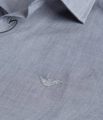 Emporio Armani koszula szara Modern Fit męska logo