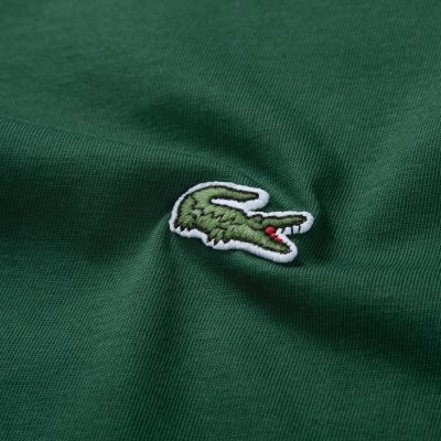 T-shirt koszulka Lacoste męska zielona z okrągłym dekoldem bawełniana