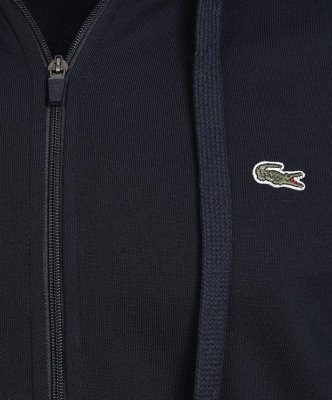 Bluza męska Lacoste granatowa bawełniana rozpinana z kapturem