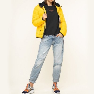 Longsleeve koszulka na długi rękaw Tommy Jeans czarna złote logo