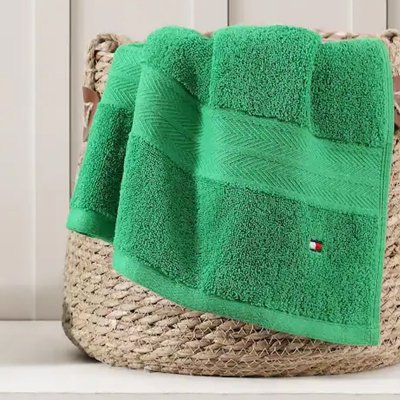 Ręcznik zielony Tommy Hilfiger bawełniany