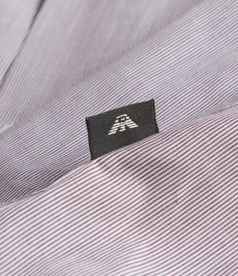 Emporio Armani koszula bordowa Modern Fit męska w paski