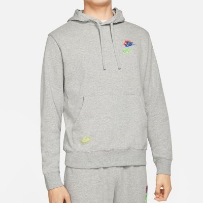 Bluza Nike męska kangurka szara wyszywane logo