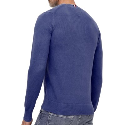 Sweter męski Tommy Hilfiger granatowy z okrągłym dekoldem bawełniany